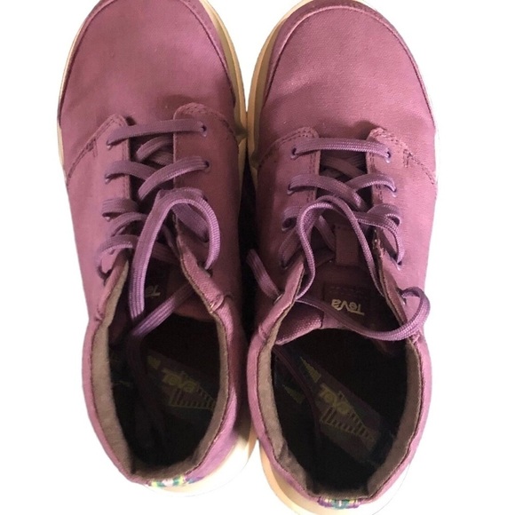 Teva Wander Chukka Casual Canvas Ankle Boot Shoe Sz. 6.5 Purple Lace Up Comfy - Picture 7 of 7